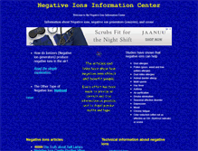 Tablet Screenshot of negativeionsinformation.org